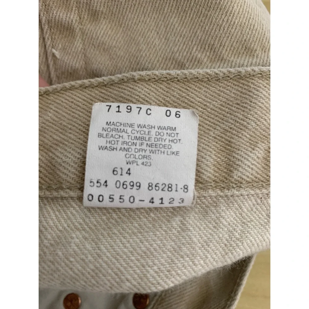 Vintage Levi 550 Jeans Mens 32x30 Beige Relaxed Made USA Distressed (Tag 33x30)